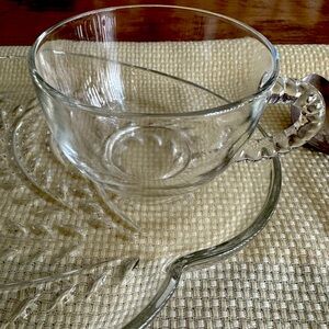 1950s clear vintage homestead snack plates and cups